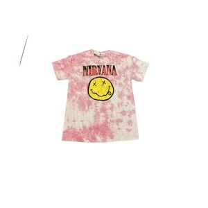 Nirvana Pink Tie Dye T Shirt‎ Medium NEW